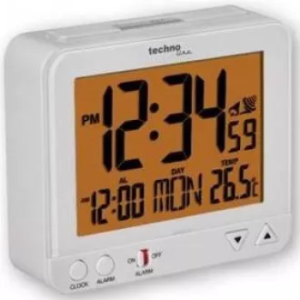 TechnoLine WT 195 - digitalna budilka črna s termometrom
