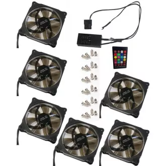 EUROCASE RGB ventilator 120mm (Ring type), set 6pcs krmilnik EUROCASE RGB ventilator 120mm (Ring type), set 6pcs krmilnik