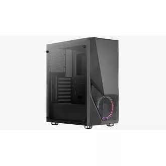 AEROCOOL ohišje Zauron Saturn FRGB ML G, Mid tower, 2x USB 3.0, 2x audio, 1x 120mm FRGB ventilator, brez napajalnika