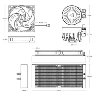 ARCTIC Liquid Freezer III 280, 2x140mm, AM5, LGA1851, črna