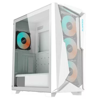 GIGABYTE ohišje GB-C301GW, ARGB Hub, prozorna stranska plošča, Mid tower, 4x ARGB ventilator, belo