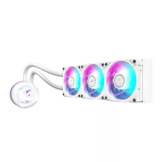 Vodni hladilnik GIGABYTE AORUS WATERFORCE X II 360I, 3x 120mm, ARGB, LCD zaslon, LGA1851, AM5, bela