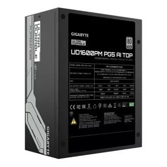Napajalnik GIGABYTE UD1600PM PG5 AI TOP, 1600W, 80  Platinum, 140mm ventilator
