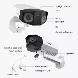 REOLINK Varnostna kamera Duo serije P750, Duo 3 PoE, 4 MP