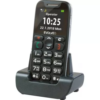 EVOLVEO EasyPhone, mobilni telefon za starejše s stojalom za polnjenje (rdeč)