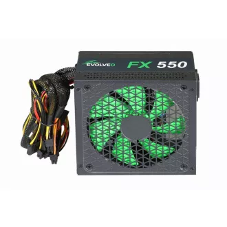 EVOLVEO FX 550, 550W ATX napajalnik, 14cm, tih, 80  White, 3-letna garancija, črn