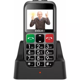 EVOLVEO EasyPhone EB, mobilni telefon za starejše s stojalom za polnjenje, rdeč