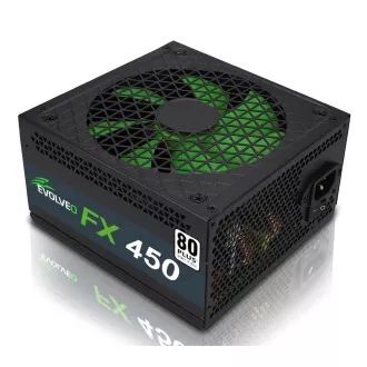 EVOLVEO FX 450, 450W ATX napajalnik, 14cm, tih, 80  White, 3-letna garancija, črn