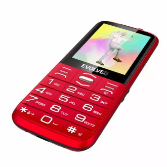 EVOLVEO EasyPhone XO, mobilni telefon za starejše s stojalom za polnjenje, rdeč