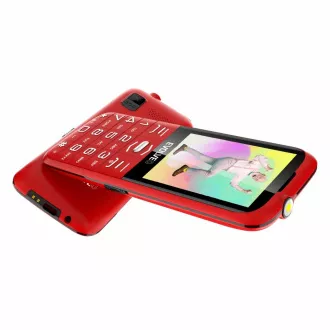 EVOLVEO EasyPhone XO, mobilni telefon za starejše s stojalom za polnjenje, rdeč