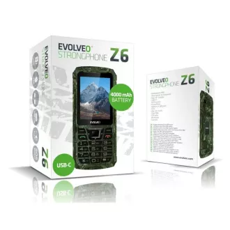 EVOLVEO StrongPhone Z6, vodoodporen trpežen telefon z dvema karticama SIM, lovska kamuflaža