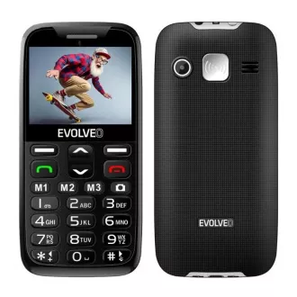 EVOLVEO EasyPhone XR, mobilni telefon za starejše s stojalom za polnjenje, črn