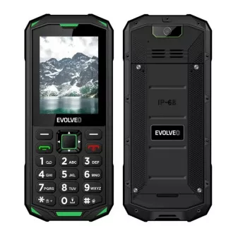 EVOLVEO StrongPhone X5, vodoodporen vzdržljiv telefon z dvema karticama SIM, črno-zelen