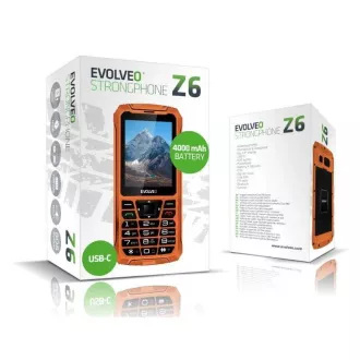 EVOLVEO StrongPhone Z6, vodoodporen trpežen telefon z dvema karticama SIM, oranžen