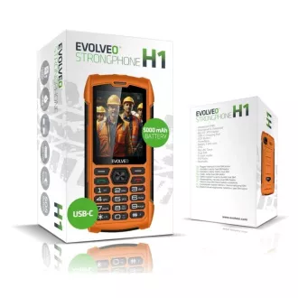 EVOLVEO StrongPhone H1, vodoodporen trpežen telefon z dvema karticama SIM, oranžen