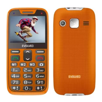 EVOLVEO EasyPhone XR, mobilni telefon za starejše s stojalom za polnjenje, oranžna
