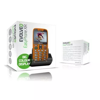 EVOLVEO EasyPhone XR, mobilni telefon za starejše s stojalom za polnjenje, oranžna
