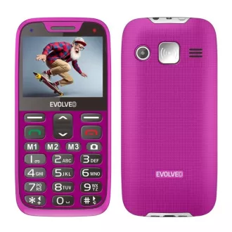 EVOLVEO EasyPhone XR, mobilni telefon za starejše s stojalom za polnjenje, roza