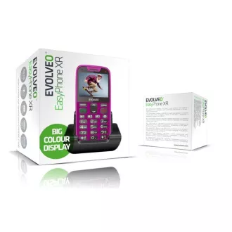 EVOLVEO EasyPhone XR, mobilni telefon za starejše s stojalom za polnjenje, roza