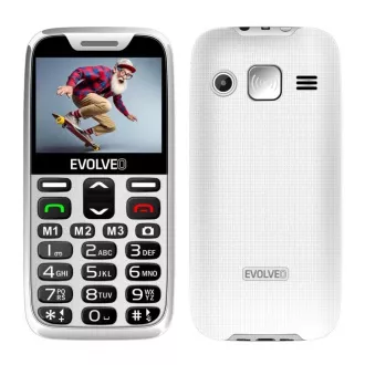 EVOLVEO EasyPhone XR, mobilni telefon za starejše s stojalom za polnjenje, bel