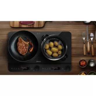 Salente InductPro2, indukcijski štedilnik, dvojna kuhalna plošča, črna