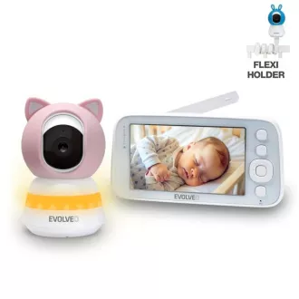 EVOLVEO Baby Monitor N5, komplet za video nadzor otroka s 360° spremljanjem, dvosmerno komunikacijo in uspavankami, roza EVOLVEO Baby Monitor N5, komplet za video nadzor otroka s 360° spremljanjem, dvosmerno komunikacijo in uspavankami, roza