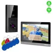 EVOLVEO DoorPhone AHD10, domači videotelefonski komplet WiFi z nadzorom vrat in RFID, črno-srebrn 10-palčni monitor, 32 GB