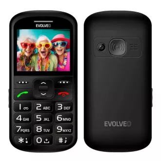 EVOLVEO EasyPhone XS, mobilni telefon za starejše, črn
