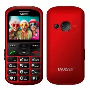 EVOLVEO EasyPhone XS, mobilni telefon za starejše, rdeč