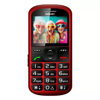 EVOLVEO EasyPhone XS, mobilni telefon za starejše, rdeč