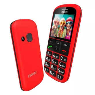 EVOLVEO EasyPhone XS, mobilni telefon za starejše, rdeč