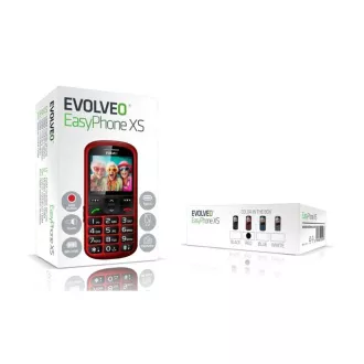 EVOLVEO EasyPhone XS, mobilni telefon za starejše, rdeč
