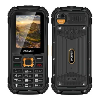 EVOLVEO StrongPhone Q1, vodoodporen vzdržljiv telefon z dvema karticama SIM, črne in oranžne barve - Razpakirano