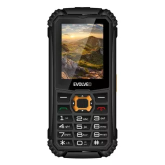 EVOLVEO StrongPhone Q1, vodoodporen vzdržljiv telefon z dvema karticama SIM, črne in oranžne barve