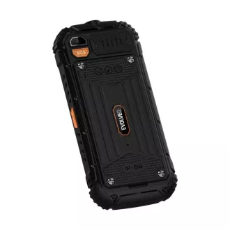 EVOLVEO StrongPhone Q1, vodoodporen vzdržljiv telefon z dvema karticama SIM, črne in oranžne barve