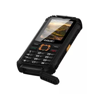 EVOLVEO StrongPhone Q1, vodoodporen vzdržljiv telefon z dvema karticama SIM, črne in oranžne barve