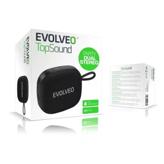 EVOLVEO TopSound, brezžični vodoodporni zvočnik bluetooth z radiem, črn