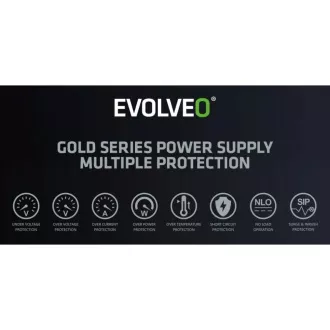 EVOLVEO G850 napajalnik 850W, 80  GOLD, ATX 3.1, aPFC, 140 mm ventilator