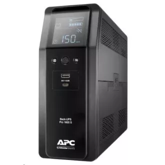 APC Back-UPS Pro BR 1600VA, sinusni val, 8 vtičnic, AVR, LCD vmesnik (960W)