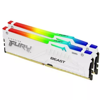KINGSTON DDR5 32GB DIMM (komplet 2) 6000MT/s CL40 FURY Beast White RGB XMP