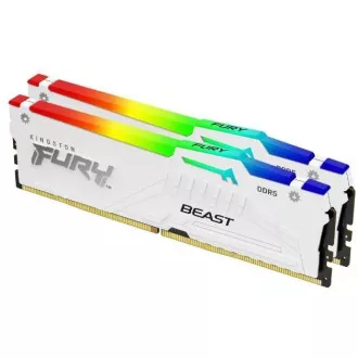 KINGSTON DDR5 32GB DIMM (komplet 2) 6000MT/s CL36 FURY Beast RGB White EXPO