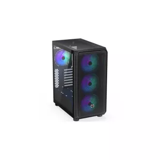 ENDORFY Ohišje Arx 500 ARGB, Prozorna stranska plošča, ATX, 4x140mm ARGB ventilator, črno
