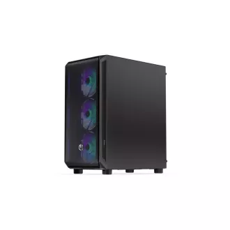 ENDORFY Ohišje Arx 500 ARGB, Prozorna stranska plošča, ATX, 4x140mm ARGB ventilator, črno