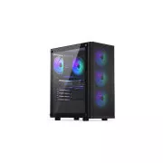 ENDORFY Ohišje Ventum 200 ARGB, Prozorna stranska plošča, ATX, 4x120mm ARGB ventilator, črno