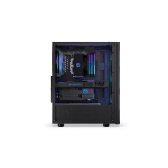ENDORFY Ohišje Ventum 200 ARGB, Prozorna stranska plošča, ATX, 4x120mm ARGB ventilator, črno