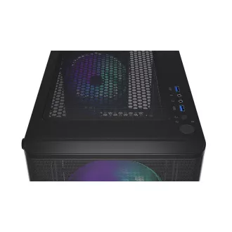 ENDORFY Ohišje Ventum 200 ARGB, Prozorna stranska plošča, ATX, 4x120mm ARGB ventilator, črno