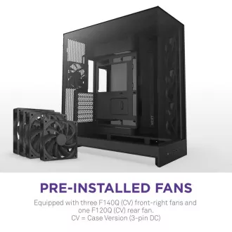 NZXT ohišje H9 Flow dvokomorni ATX / 4x140mm ventilator / do 10xfan / perforiran vrh / steklo. stranske plošče, sprednja stran / črna NZXT ohišje H9 Flow dvokomorni ATX / 4x140mm ventilator / do 10xfan / perforiran vrh / steklo. stranske plošče, sprednja stran / črna
