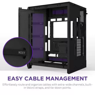 NZXT ohišje H9 Flow dvokomorni ATX / 4x140mm ventilator / do 10xfan / perforiran vrh / steklo. stranske plošče, sprednja stran / črna NZXT ohišje H9 Flow dvokomorni ATX / 4x140mm ventilator / do 10xfan / perforiran vrh / steklo. stranske plošče, sprednja stran / črna