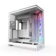 NZXT H9 Flow ARGB dvokomorni ATX / 3xRGB 140mm / 1x 120mm ventilator / steklo / bela