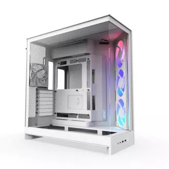 NZXT H9 Flow ARGB dvokomorni ATX / 3xRGB 140mm / 1x 120mm ventilator / steklo / bela